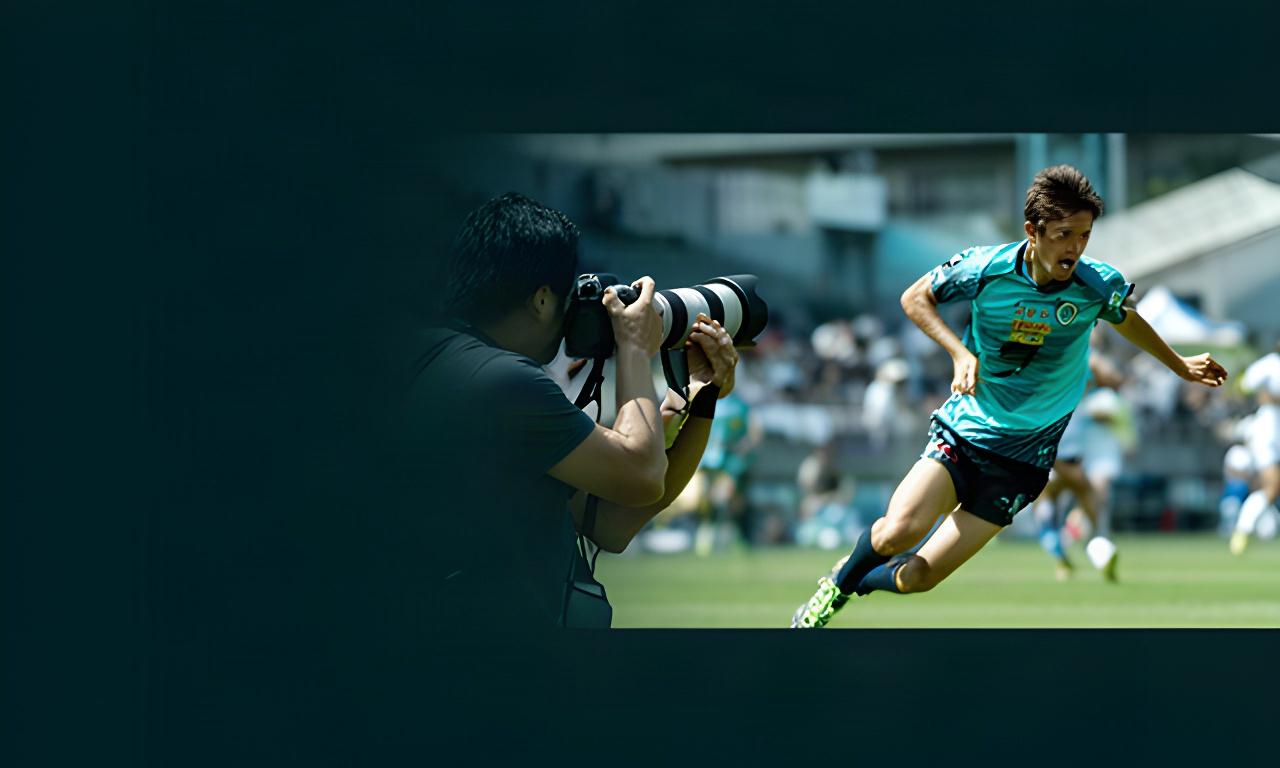松阪の屋外スポーツ大会でカメラマンが選手の躍動を撮影している様子